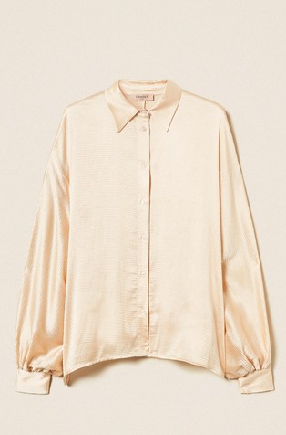 Satenska košulja s balon rukavima