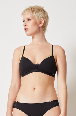 Skiny every day in cotton/lace padded triangle bra