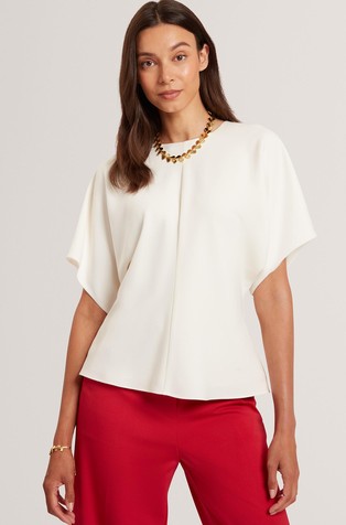 Bluza širokih rukava od krep tkanine