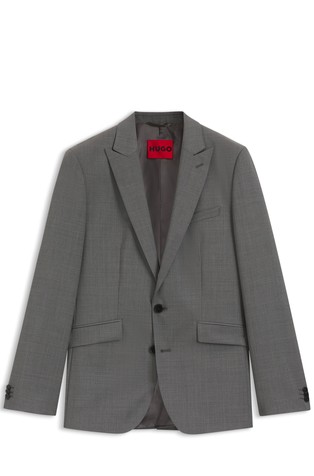 Extra-slim-fit suit jacket in virgin-wool dobby