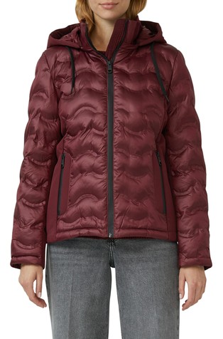 Prijelazna prošivena jakna od kombinacije tkanina s uklonjivom kapuljačom