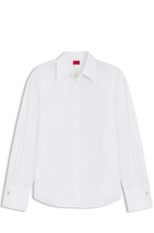 Relaxed fit pamučna košulja s podesivim vezicama straga