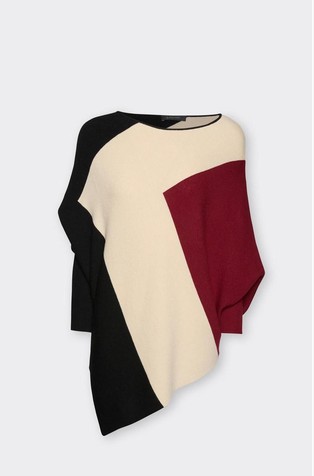 Asymmetric Cape designed in Block Colour