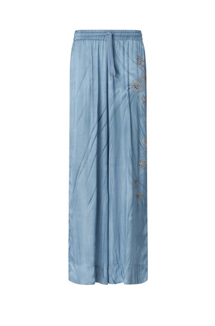 Satenske hlače s vezovima