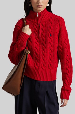 Pleten pulover od mješavine vune i kašmira s djelomičnim kopčanjem