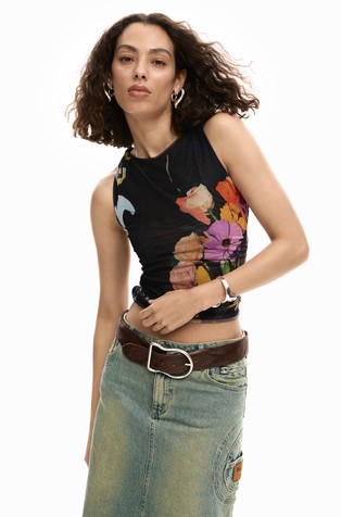 Majica bez rukava s cvjetnim uzorkom