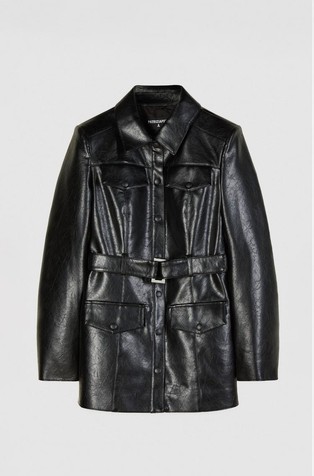 Jakna od umjetne kože s remenom