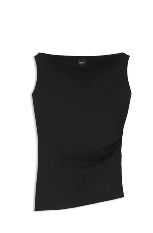 Asimetrična majica od merceriziranog pamuka s drapiranim ovratnikom