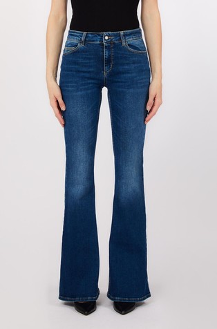 Zvonaste jeans hlače od rastezljivog pamučnog denima