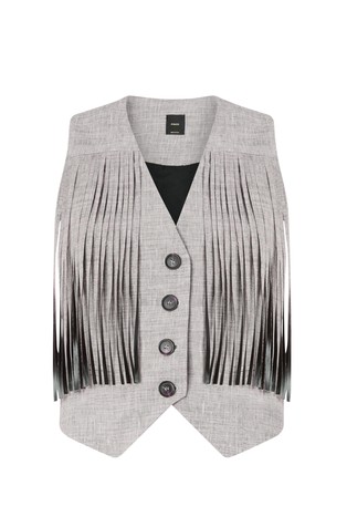 Vest with fringing
