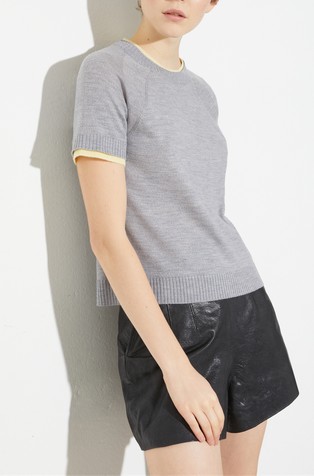 Pletena majica kratkih rukava od merino vune