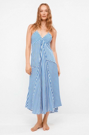 Striped dress in viscose-blend
