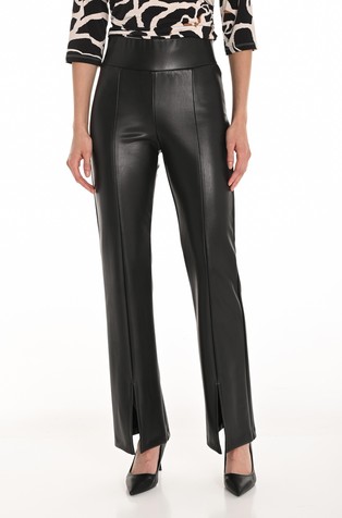 Hlače od umjetne kože s prorezom na nogavicama