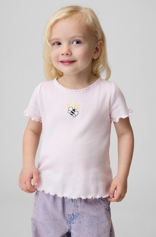 Gap logo rebrasta majica kratkih rukava za djecu djevojčice