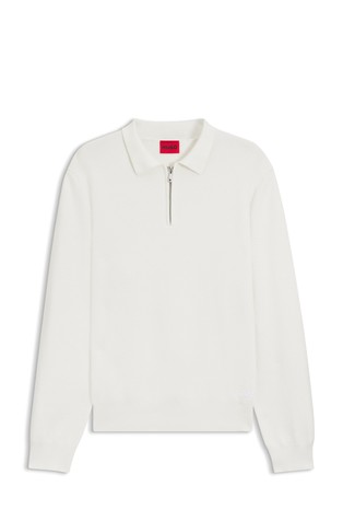 Pletena pamučna polo majica s djelomičnim patentnim zatvaračem