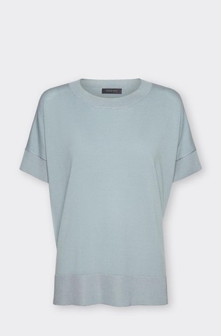 Pletena majica od mješavine viskoze s kratkim kimono rukavima