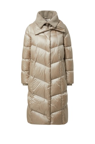 Duga jakna punjena paperjem s pletenim unutarnjim ovratnikom