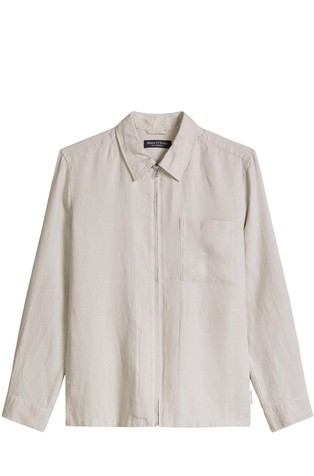 Regular fit linen overshirt