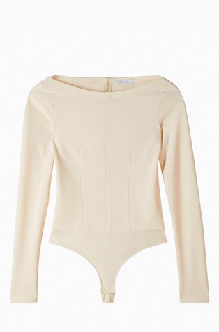 Bodi dugih rukava sa šavovima u stilu korzeta
