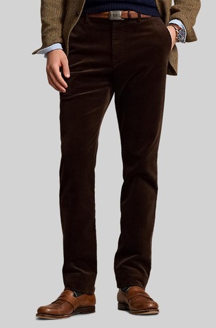 Slim fit rastezljive baršunaste hlače