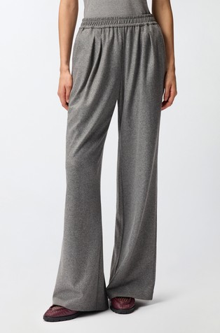 Melirane široke hlače od mješavine s vunom