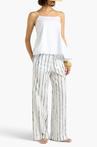 Striped cotton trousers