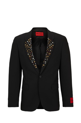 Slim fit sako s ukrasnim zakovicama