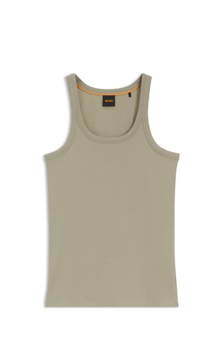 Racer-back tank top in stretch cotton
