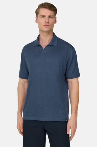 Polo majica kratkih rukava od rastezljivog lanenog jerseya