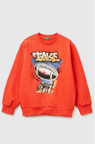 Cotton sweatshirt with print front or back