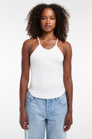 TSALFRIDA stretch cotton top with spaghetti straps
