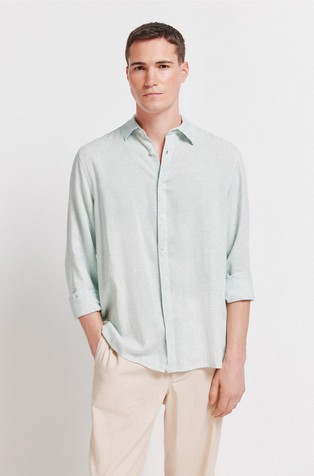 End-on-end linen viscose shirt