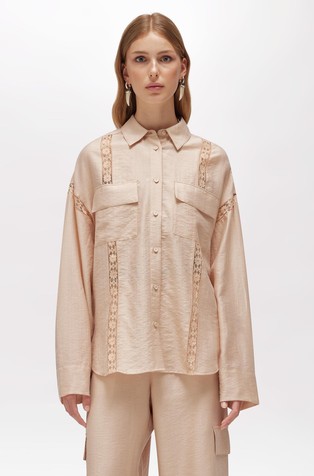 Lyocell and lace shirt