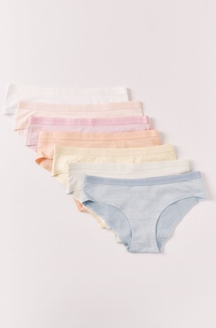 7-pack stretch cotton Brazilian panties