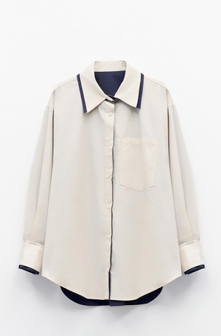 Pamučna košulja s kontrastnim obrubima