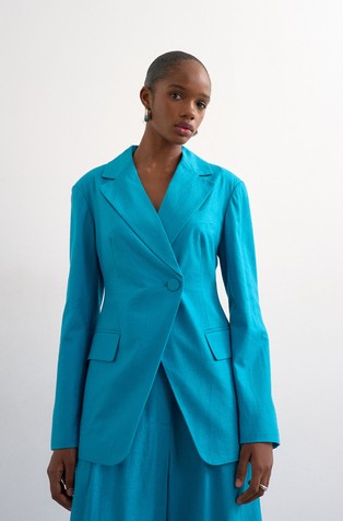 TSKARIN asymmetric blazer in linen and viscose