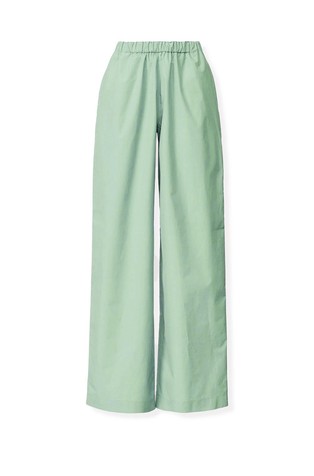 Hlače od pamučnog popelina s elastičnim obrubom