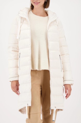 Duga prošivena jakna s kapuljačom