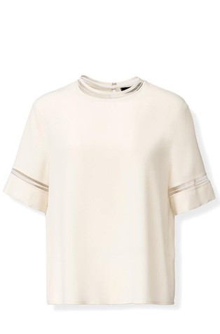 Bluza od krep tkanine s umetcima od tila