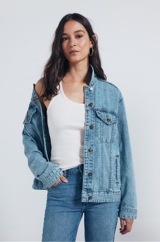 Oversized fit pamučna denim jakna