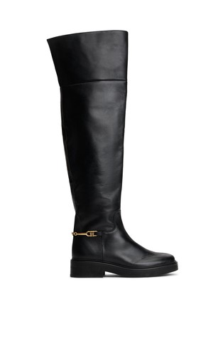 Visoke kožne čizme s ukrasnim elementom