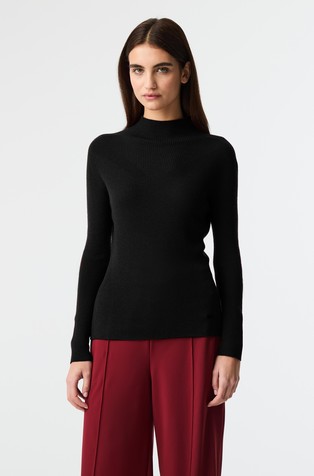 Bešavan 3D vuneni pulover s povišenim ovratnikom