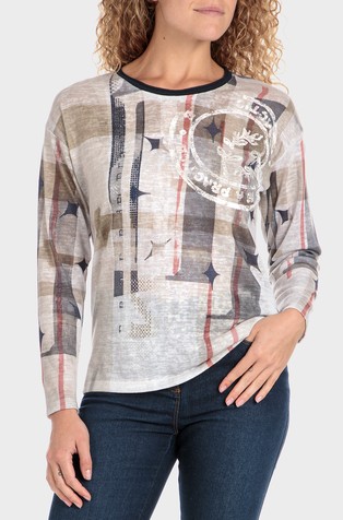 Majica s uzorkom i ukrasnim kamenčićima